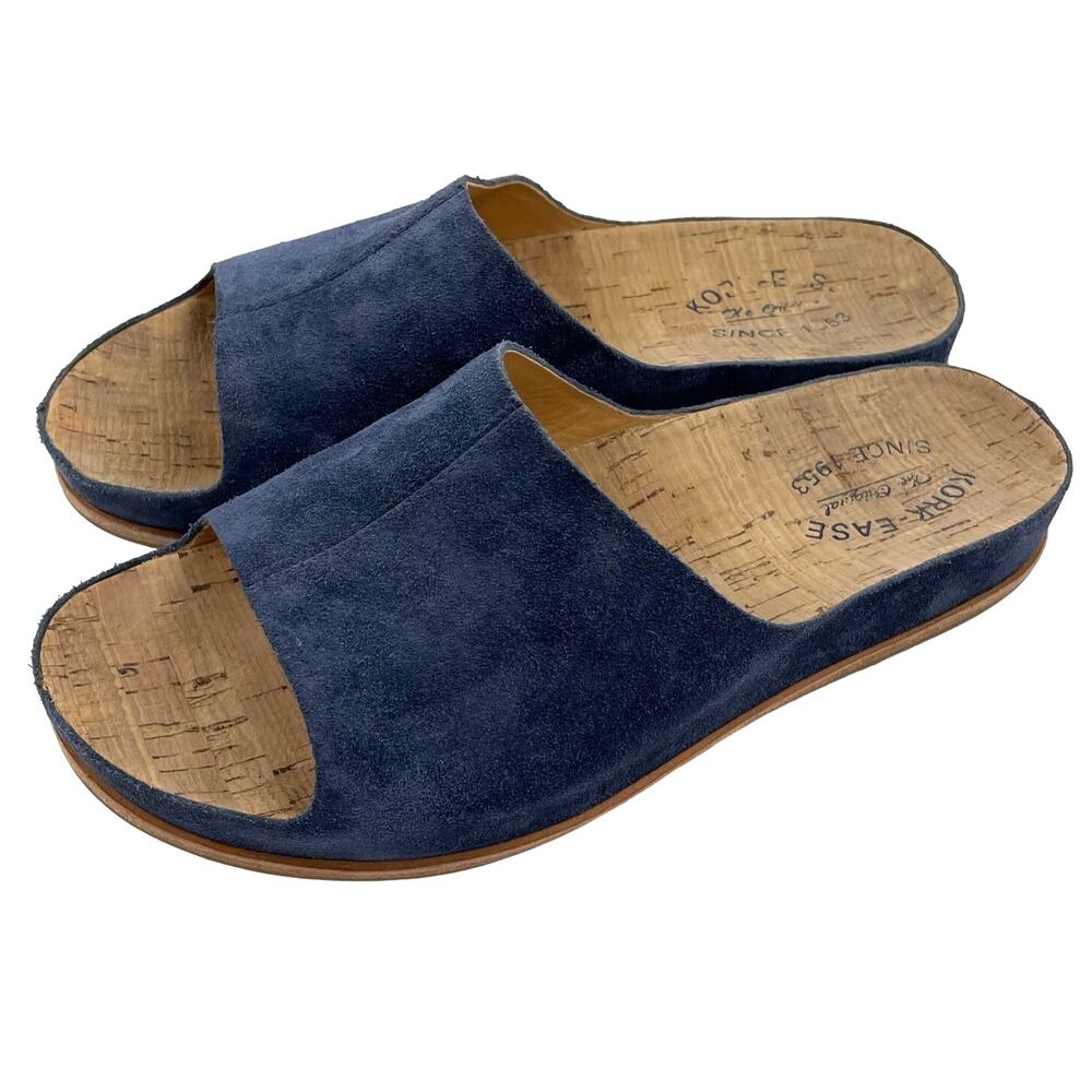 Kork-Ease Navy Suede Slide Sandal - Picture 2 of 6